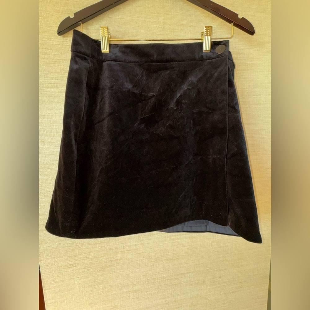 Theory Velvet Wrap Mini Skirt Black Size Small - Picture 5 of 9